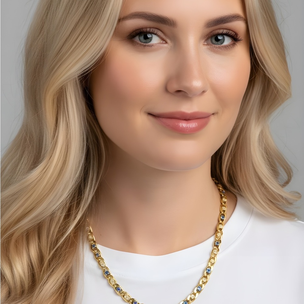 Gold, Sapphire & Diamond Fashion Jewelry Set (NEW)